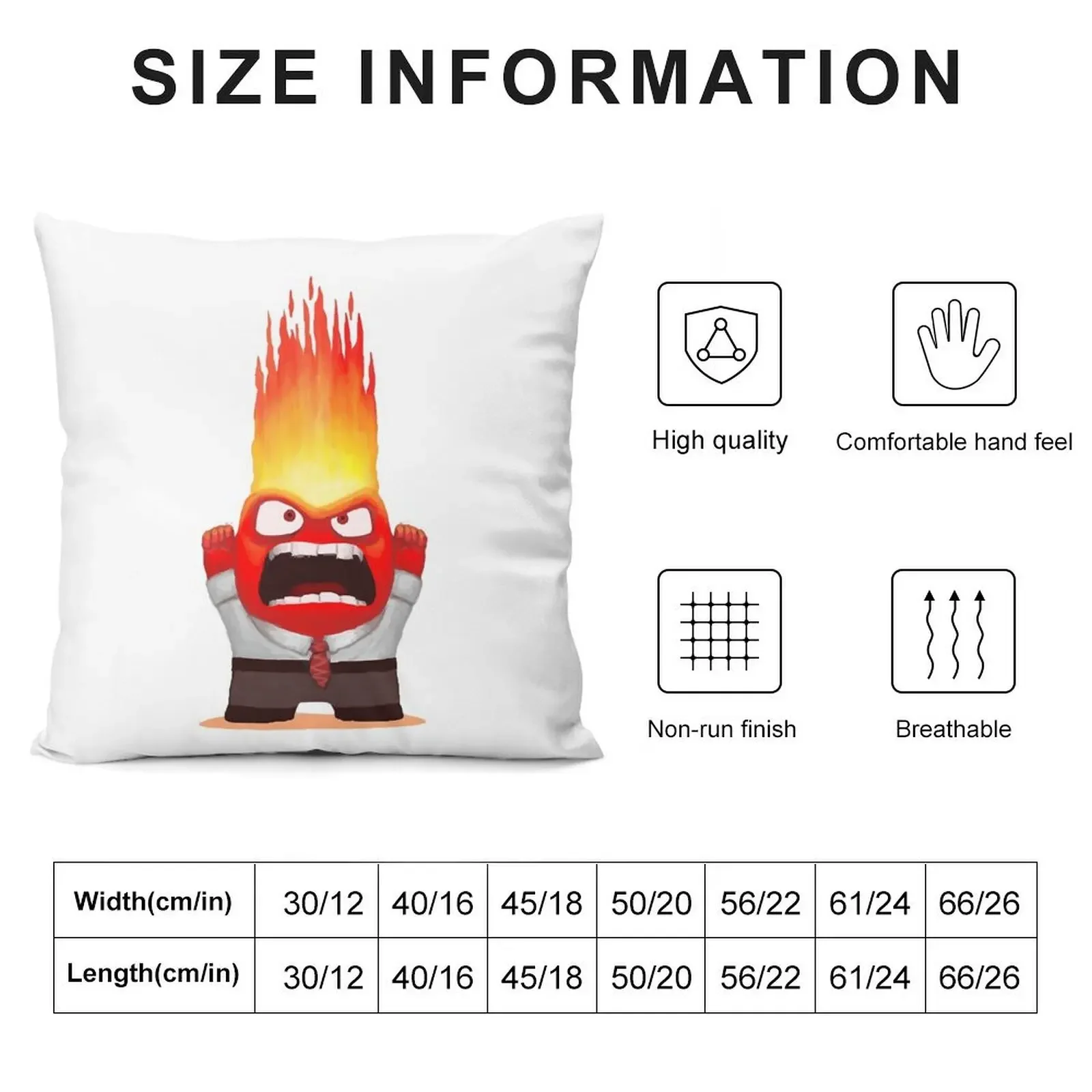 Anger Throw Pillow Luxury Pillow Case Cushion Child Pillow Decor Pillowcases Cushion Covers Sofa