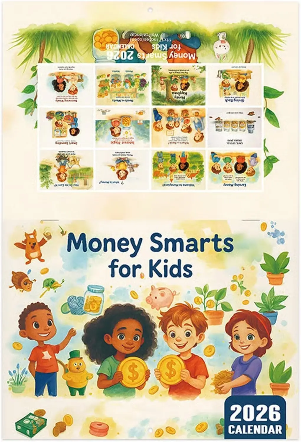 

2026 Money Smarts for Kids Calendar, Monthly Planning and Motivation, For Classroom or Home Learning, Wall Planner 12 Months to