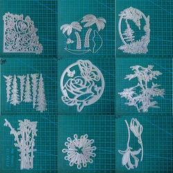 Flowers trees Roses metal cutting dies Scrapbooking decoration paper craft knife mould blade punch template Embossing stencils