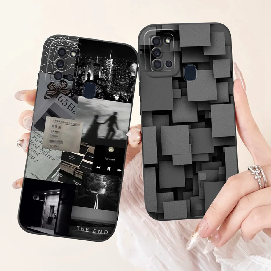 Lens Protective Case For Samsung Galaxy A21s Fashion Printing Soft Silicone Back Cover For Samsung A21S SM-A217F Phone Cases