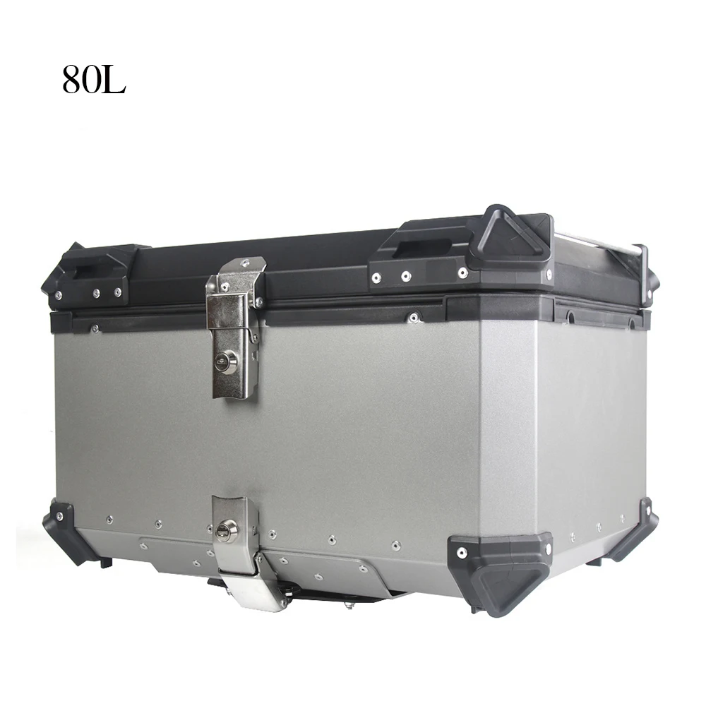 

80L Aluminum Alloy Motorcycle Rear Trunk Luggage Case Storage Box Tail Box Quick Release Motorbike Carrier Product Box