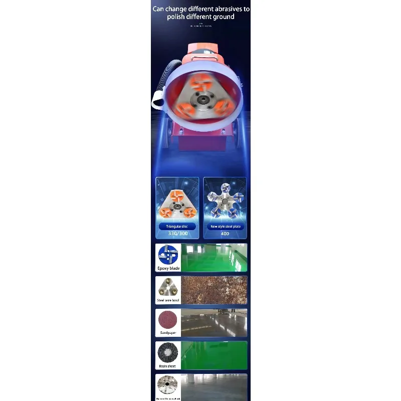 220V  Epoxy Floor Diam-o-nd Large Concrete Terrazzo Grinding Concrete Floor Grinder Machine