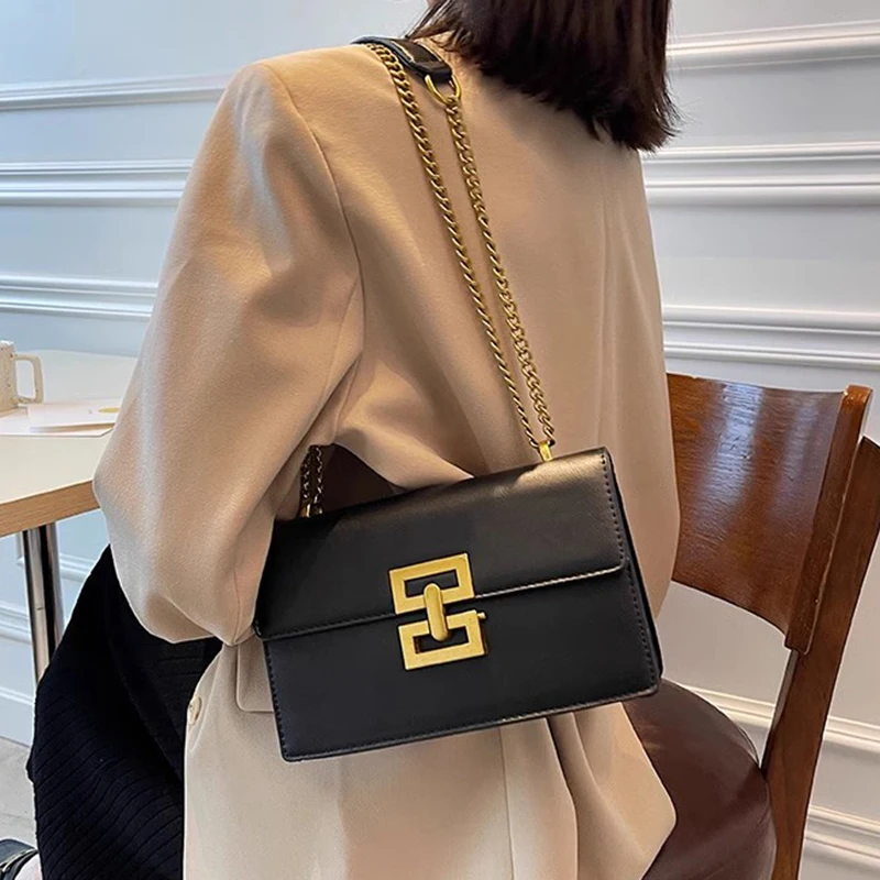 Shoulder Bag For Women 2023 Metal Sling Bag Office Lady Chain Summer Luxury Design Bag