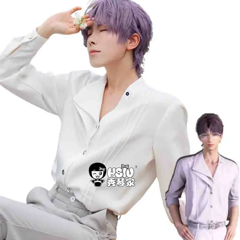 قميص أبيض للفنانين بلوزة يومية للحب والمساحة العميقة رافاييل أزياء تنكرية لعبة الهالوين ملابس تشيو بدلة الزوجين