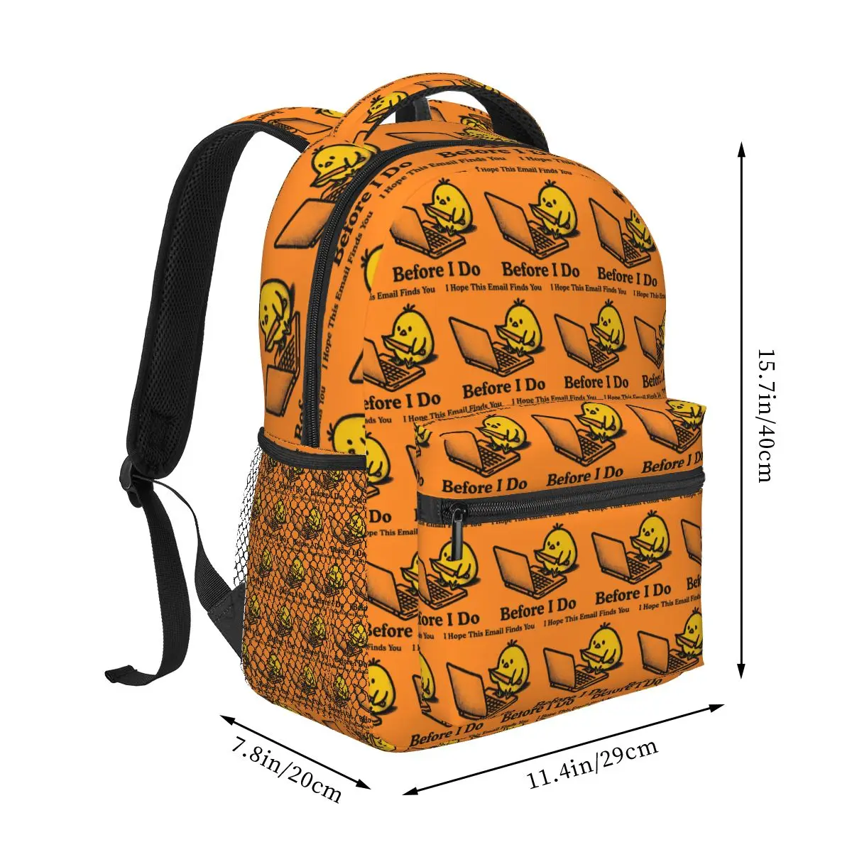 I Hope This Email Finds You Before I Do Letter Print Backpack Student Boys Girls BookBag School Bag Shoulder Bags for Men Women