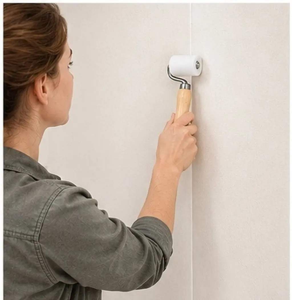 Heavy Duty Wallpaper Seam Roller – Ergonomic Pom Wood Handle for Smooth, Seamless Wallpaper Installation