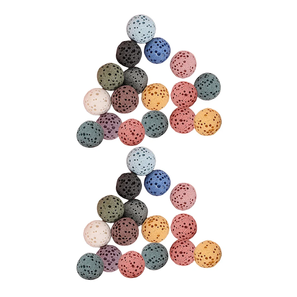 

33Pcs Volcanic Stone Lava Beads No-Hole Essential Oil Diffuser Round Aroma Stones for Car Home Office Relaxation