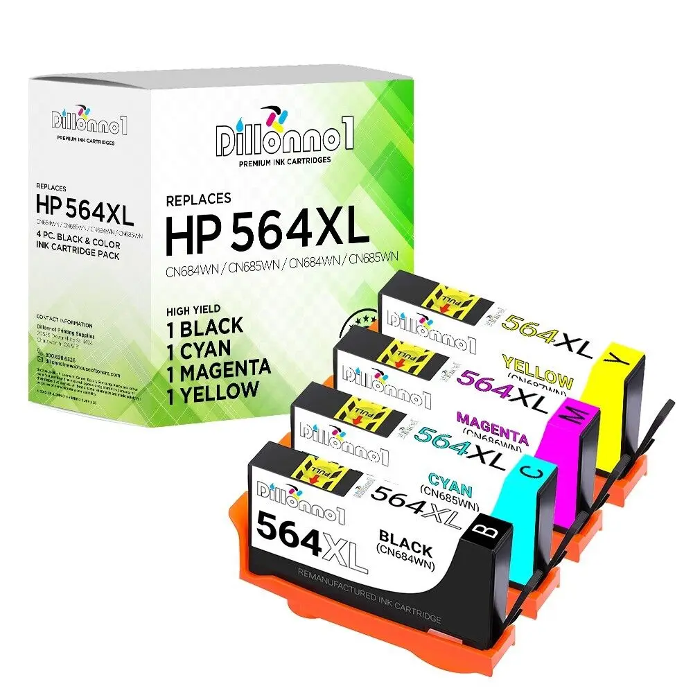 4-pk para hp 564 xl cartucho para photosmart 5510 5512 5514 5515 5520 5522 5525