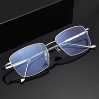 Montura de gafas semisin montura ultraligera de titanio puro para hombre, gafas graduadas para lectura de miopía, trabajo de oficina