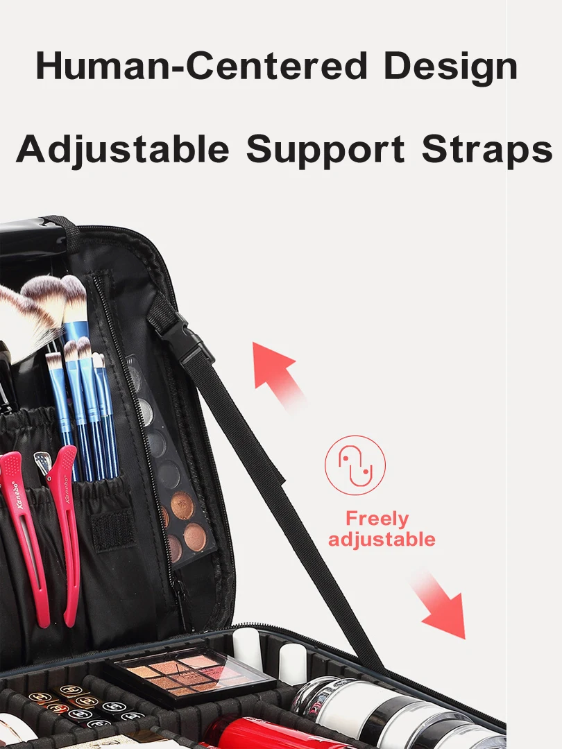 Professionelle Make-Up Fall Weibliche Reise Große Kapazität Schönheit Nagel ToolBox Kosmetische Organizer Koffer Für Make-Up Lagerung Boxen – Detail 25