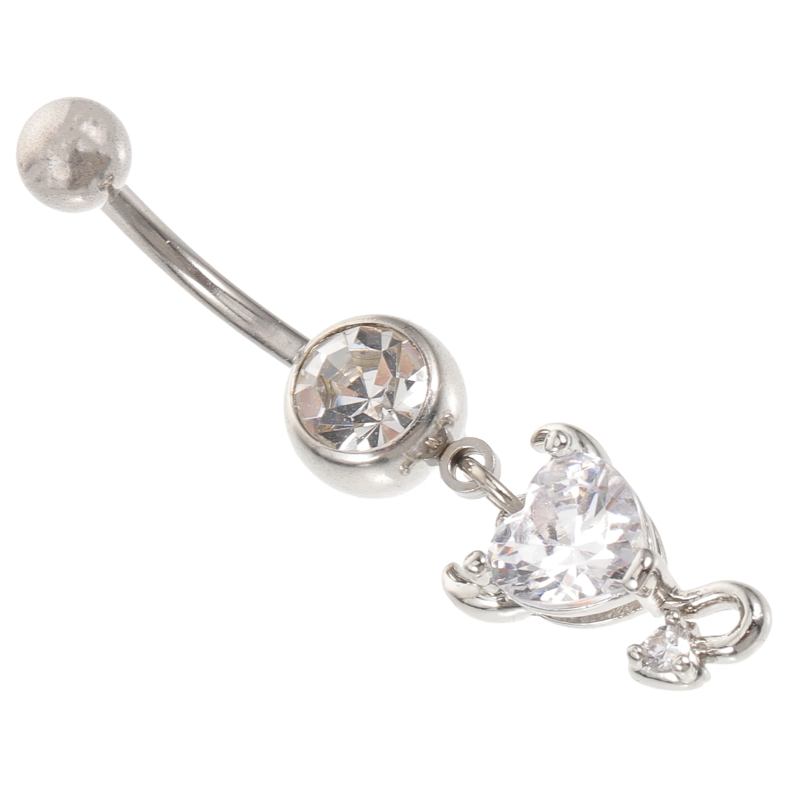 Anello per ombelico a forma di cuore Anelli per gioielli penetranti per ombelico Perforazione pendente per ombelico