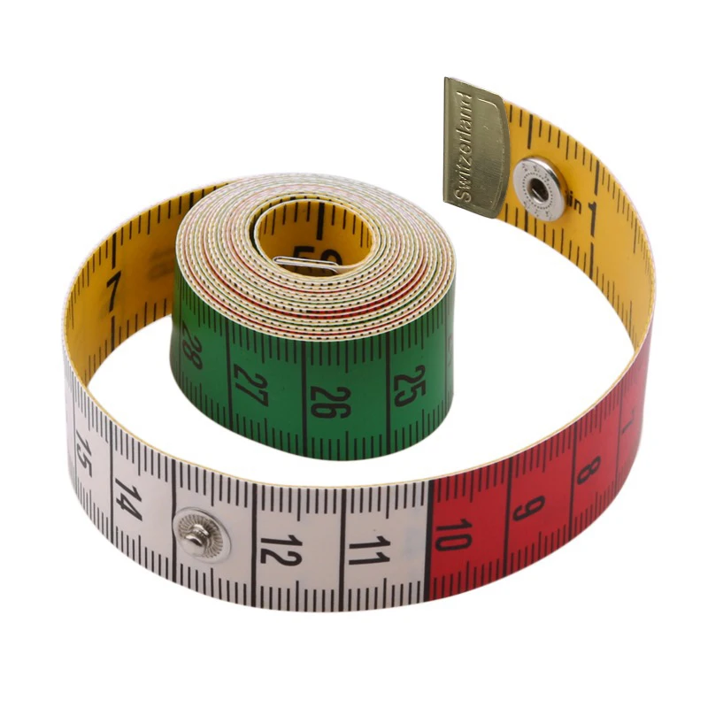 1.5M Soft Tape Measure Tailor\'s Tape With Snap Fasteners Body Measuring Double-sided Ruler For Needlework Sewing Tool