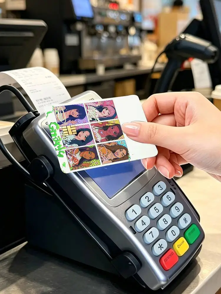 Pop Girl Group K-KATSEYE  4pcs 1Set Card Stickers Small Waterproof Chip 4PCS Card Sticker Anti-Scratch