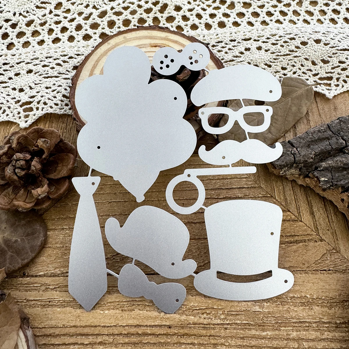 Piękne dzień ojca balony kapelusze okulary guziki zawiązują brodę metalowe wycinanki Scrapbooking dekoracyjne wytłaczanie kartki DIY