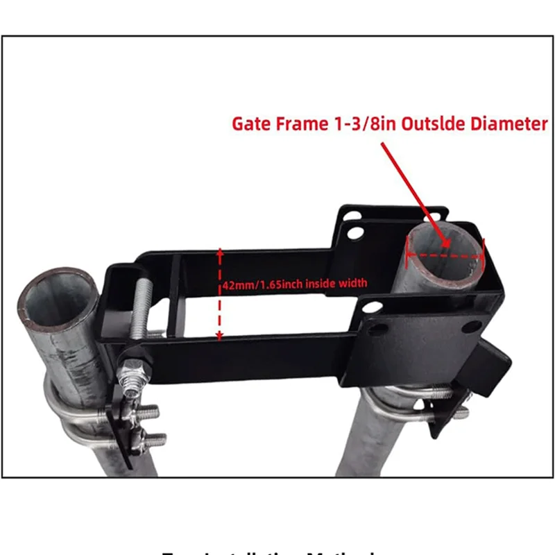 Pestillo de puerta doble con eslabones de cadena HFES para marcos de puertas de 1-3/8 pulgadas, pestillo de puerta de granja, pestillo de puerta doble de brazo fuerte para puertas batientes