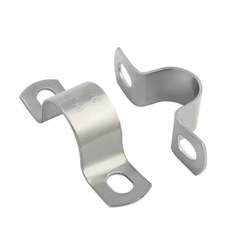 Thickened U-Tube Strap Saddle Clamp Stainless Steel Horseback Wire Throat HoopCable Fastener Clips Applicable To Pipe OD 8-300mm