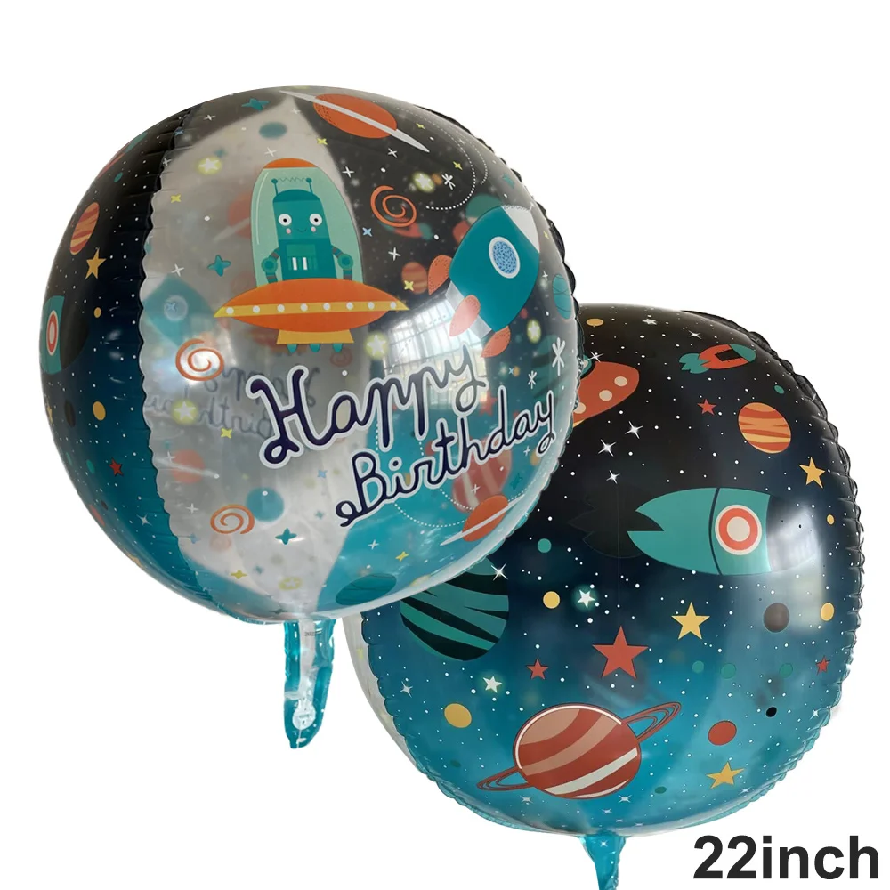 6Pcs 4D Astronaut Space Ship Solar System Theme Alien Foil Balloons Birthday Baby Shower Decorations Theme Party Supplies