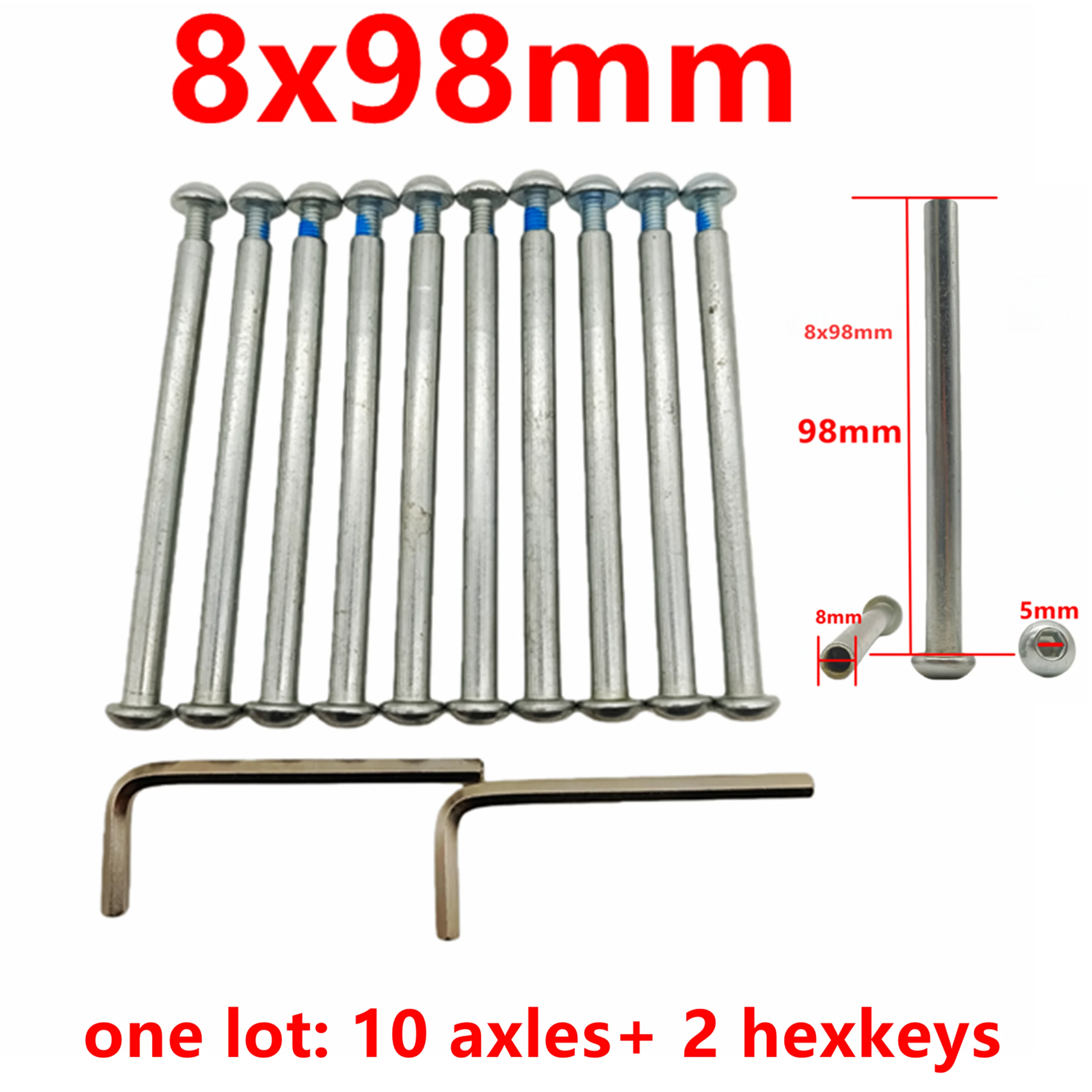 Scooter accessories scooter axles Length 98mm  diameter 8mm 8x98mm 10pcs/lot