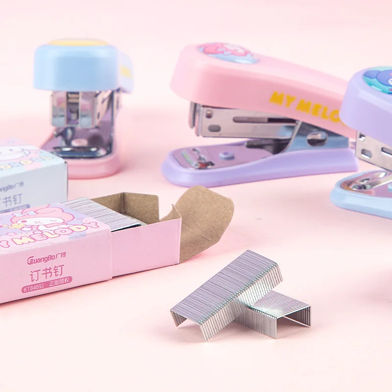 Sanrio Stapler My Melody Kuromi Cinnamoroll Cute Cartoon Character Mini Stapler Practical Binding Stationery Office Supplies