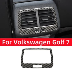 Para Volkswagen Vw Golf 7 Gti Mk7 2013-2019 Fibra De Carbono Auto Ar Condicionado Traseiro Ventilação Guarnição Quadro Decoração Adesivos Acessórios Do Carro