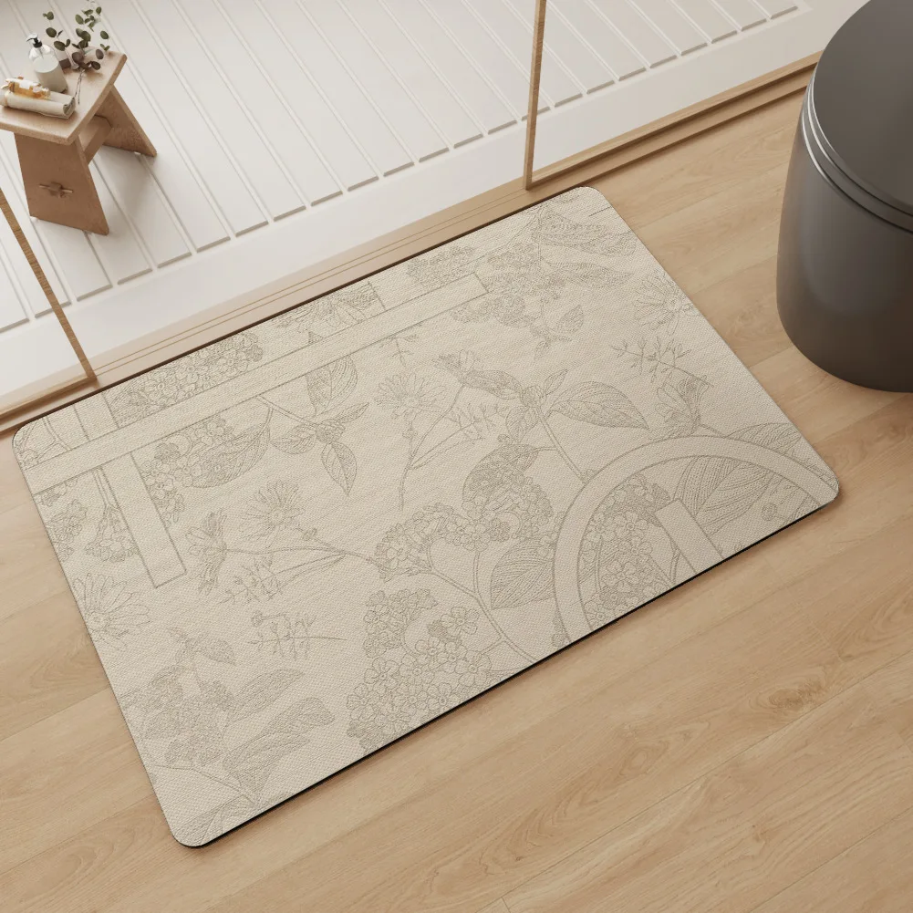

New bathroom water-absorbing quick-drying carpet floor mat, door bathroom non-slip foot mat, household kitchen mat anti-oil