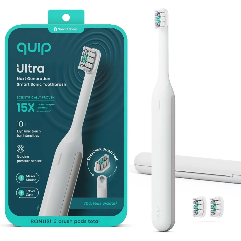 

Ultra Next Generation Smart Toothbrush - Timed Electric Toothbrush with Case - Replaceable Brush Head, Soft Bristles