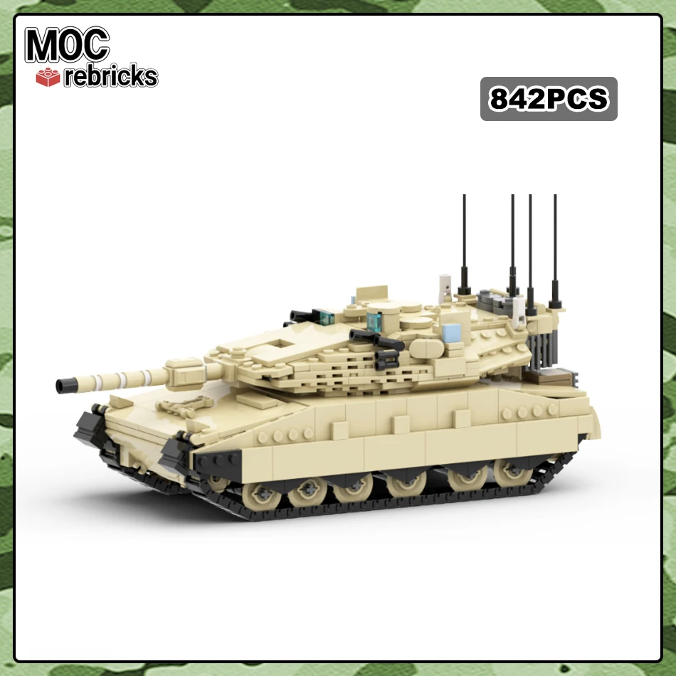 MOC-165218 Military Army Israel Defense Force Armored Forces Main Battle Tank Merkava mk4 Building Block Model Brick Toys