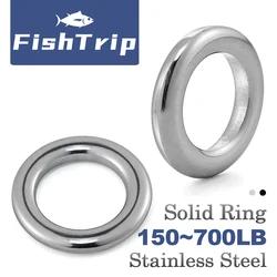 FishTrip Fishing Solid Rings Stainless Steel 20~100Pack High Strength Seamless Lure Connector Heavy Duty Terminal Tackle