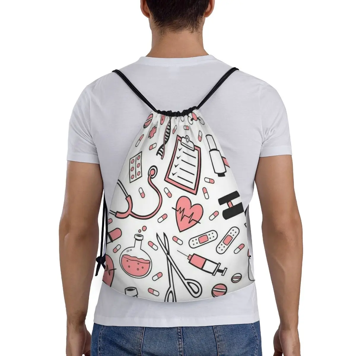 

Enfermera En Apuros Doctor Nurse Medical Backpacks Casual Drawstring Bags Sports Bag Book Bags for Man Woman Students