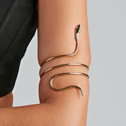 Exaggerated Wrapped Snake Bracelet Tribal Chic Punk Gothic Upper Arm Bracelet Lady Sexy Party Arm Chain Beach Armband Arm Decor