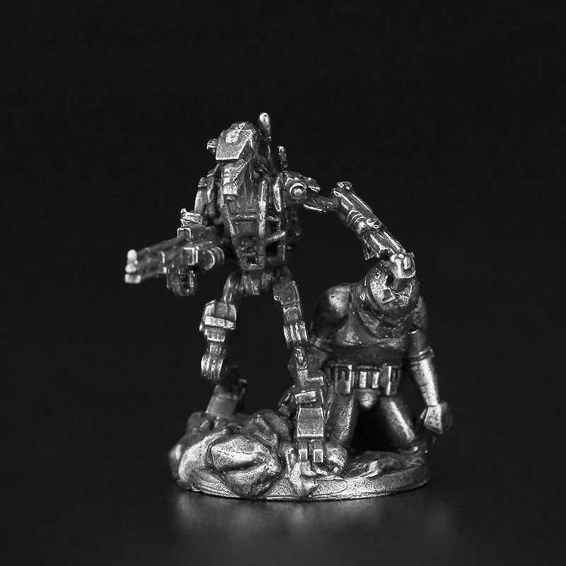 Cupronickel Robot Soldier Action Figures Metal Board Game Piece Miniature Ornament Accessorie Game Piece Creative Figurine Decor