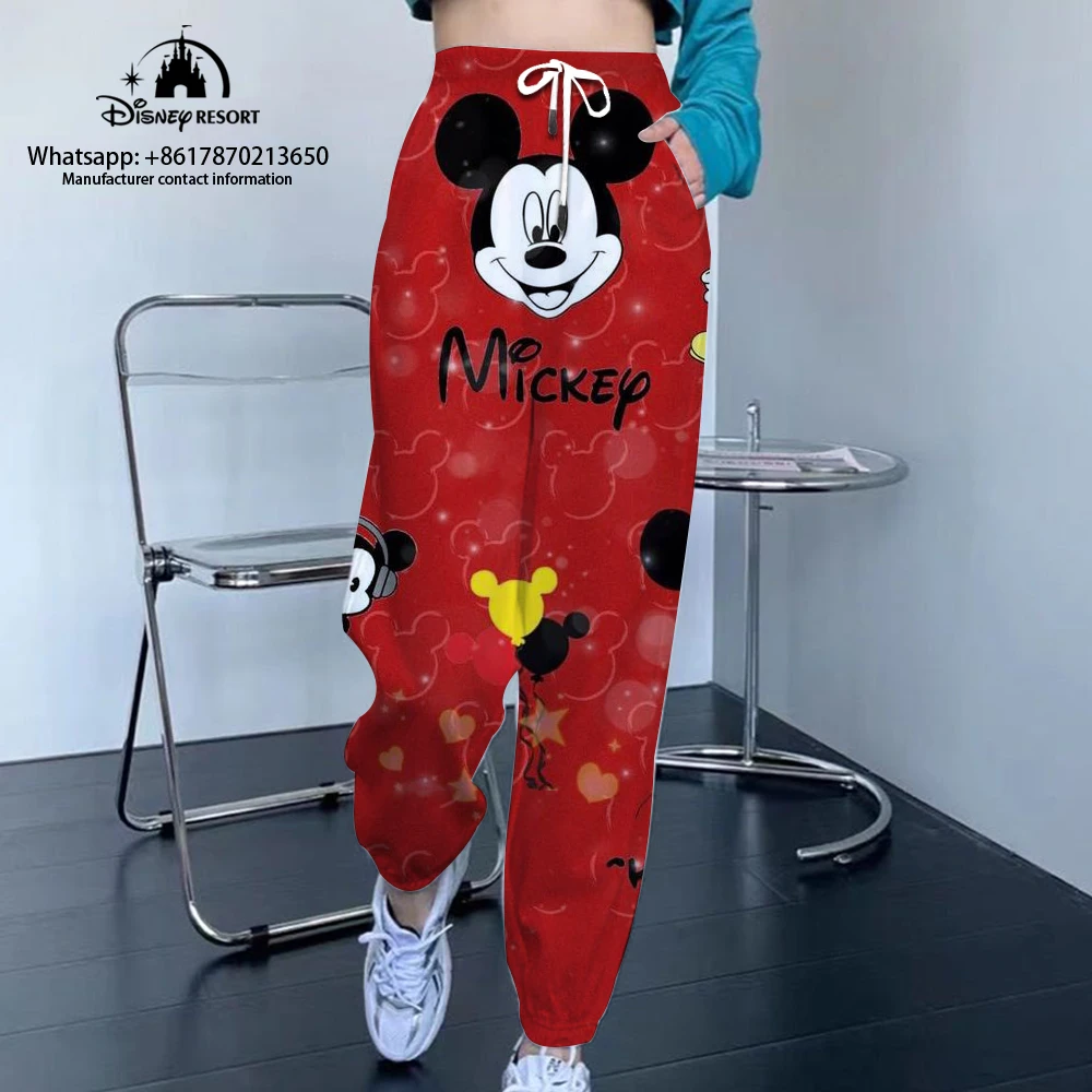 Stitch and Mickey Minnie Fall Hot Sale Kawaii Women\'s Fashion Casual Jogging Sweatpants Street Style Drawstring Pants y2k