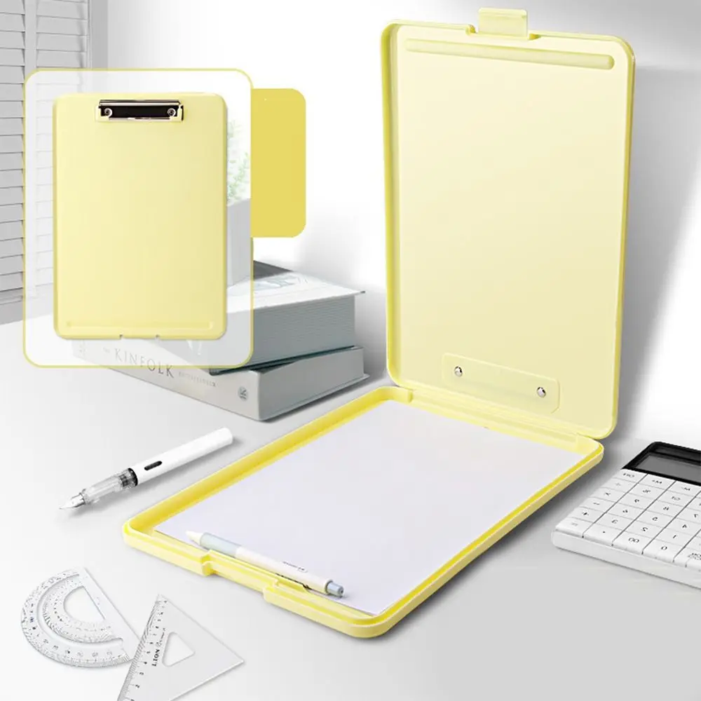 

Large Capacity A4 File Clipboard Box Case A4 File Folder Waterproof Writing Clipboard Plastic File Storage Memo Clip Board