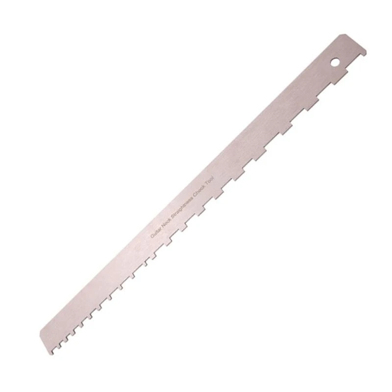 Fret Neck Leveling Luthier Tool for Guitar Straight Guitar Neck Notched Ruler Stainless Steel Guitar Neck Ruler