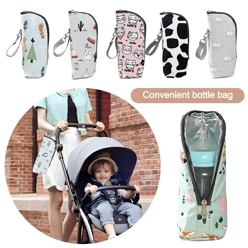 Aluminum Mold Insulation Bottle Bag Cartoon Oxford Cloth Feeding Bags Thermal Milk Bottle Pouch For Storage Cups Drinks