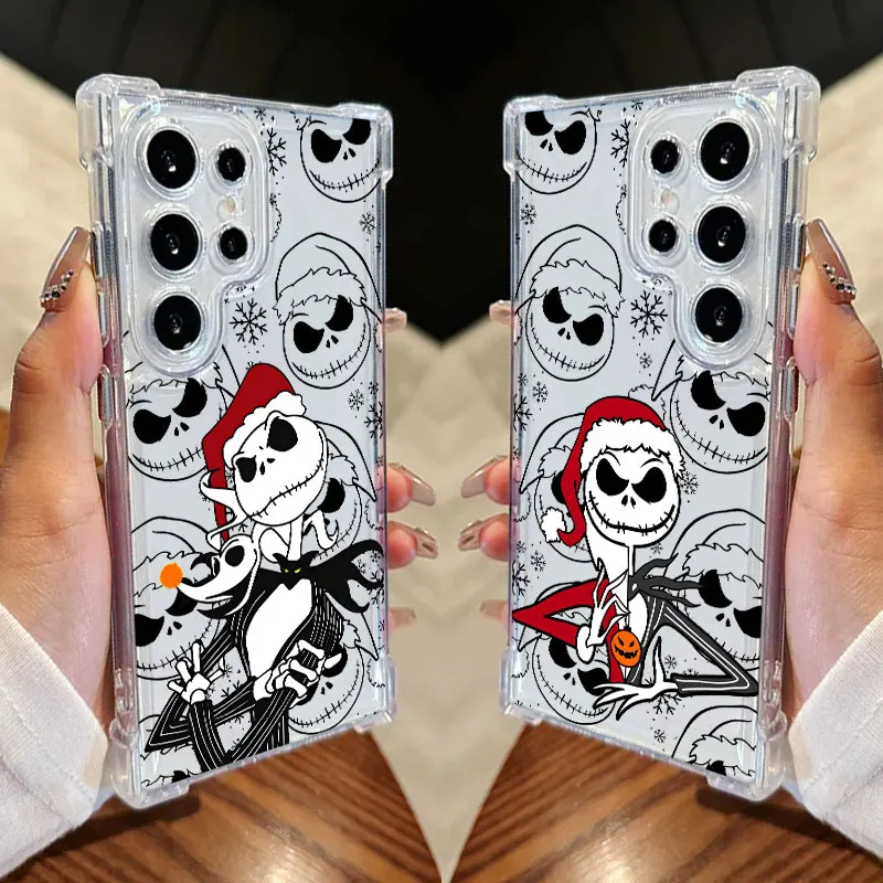 

Jack Skellington Christmas Phone Case For Samsung Galaxy S25 FE S24 S23 S22 S21 Ultra S20 Plus Note 20 10 S24FE Soft Clear Cover