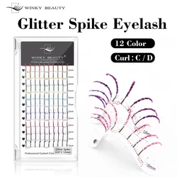 DIY Mix Sliver Spikes Lash Glitter Eyelash Extension Colored Fluffy Streaks Cosplay Makeup False Eyelashes Supplier Wholesale