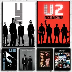 U2バンド自己粘着ポスター、ギャラリープリント、家の装飾、壁のステッカー、リビングルームのステッカー