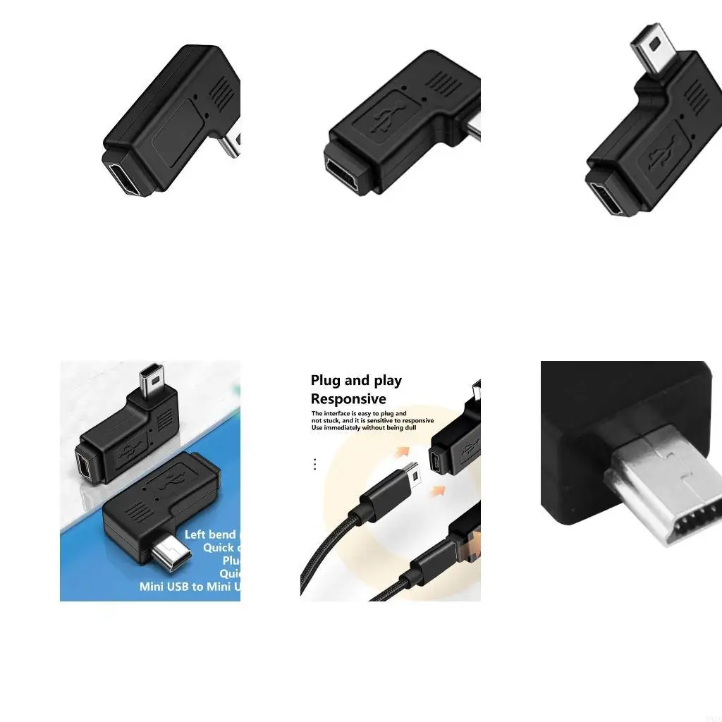 193A 90 Degree Mini USB Connectors Male to Female Adapter for Mobile Devices