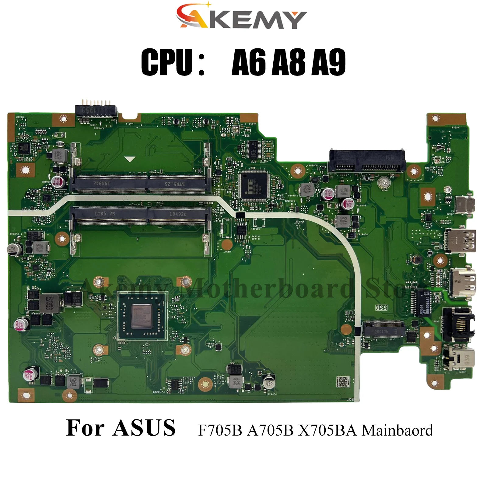 

X705BA Материнская плата для ноутбука ASUS VivoBook F705B X705B X705BA A705B Материнская плата для ноутбука с процессором A6 A8 A9 тест ОК быстрая доставка
