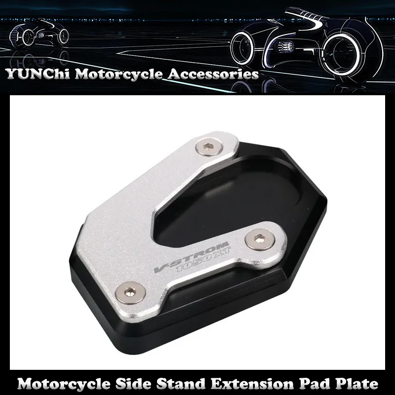 

Motorcycle CNC Kickstand Foot Side Stand Extension Pad Plate Bracket For SUZUKI V-strom 1050XT V-strom1050 2020-2022 2023