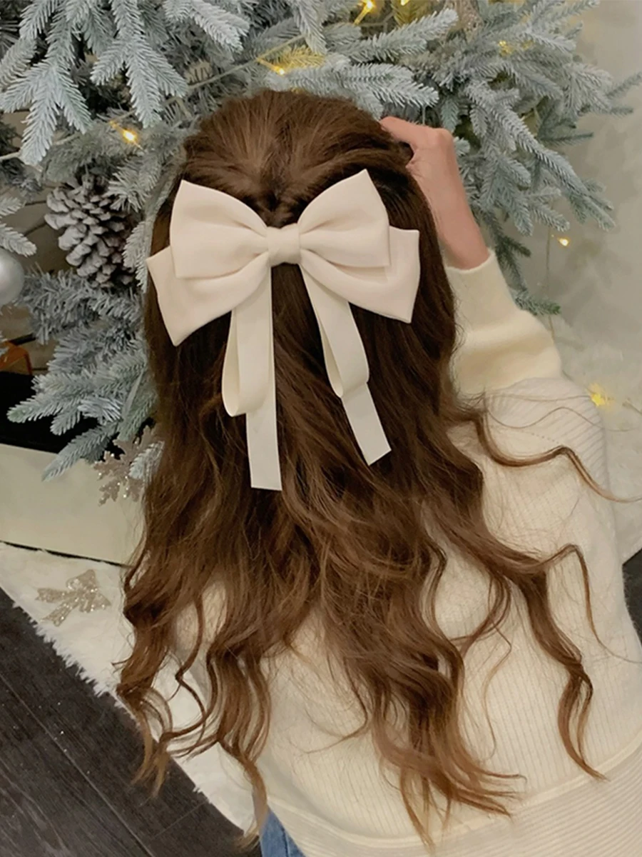 

1Pcs Fashion Solid Ribbons Bows Barrettes Hair Clips Hairpins For Women Girls Lady Party Headwear Ponytail Hair Accessories