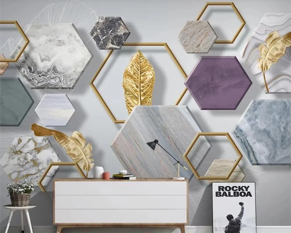 

Обои на заказ, 3D фреска, однотонный многоугольник, геометрический узор, фон, стена, золото, абстрактные обои для гостиной, домашний декор