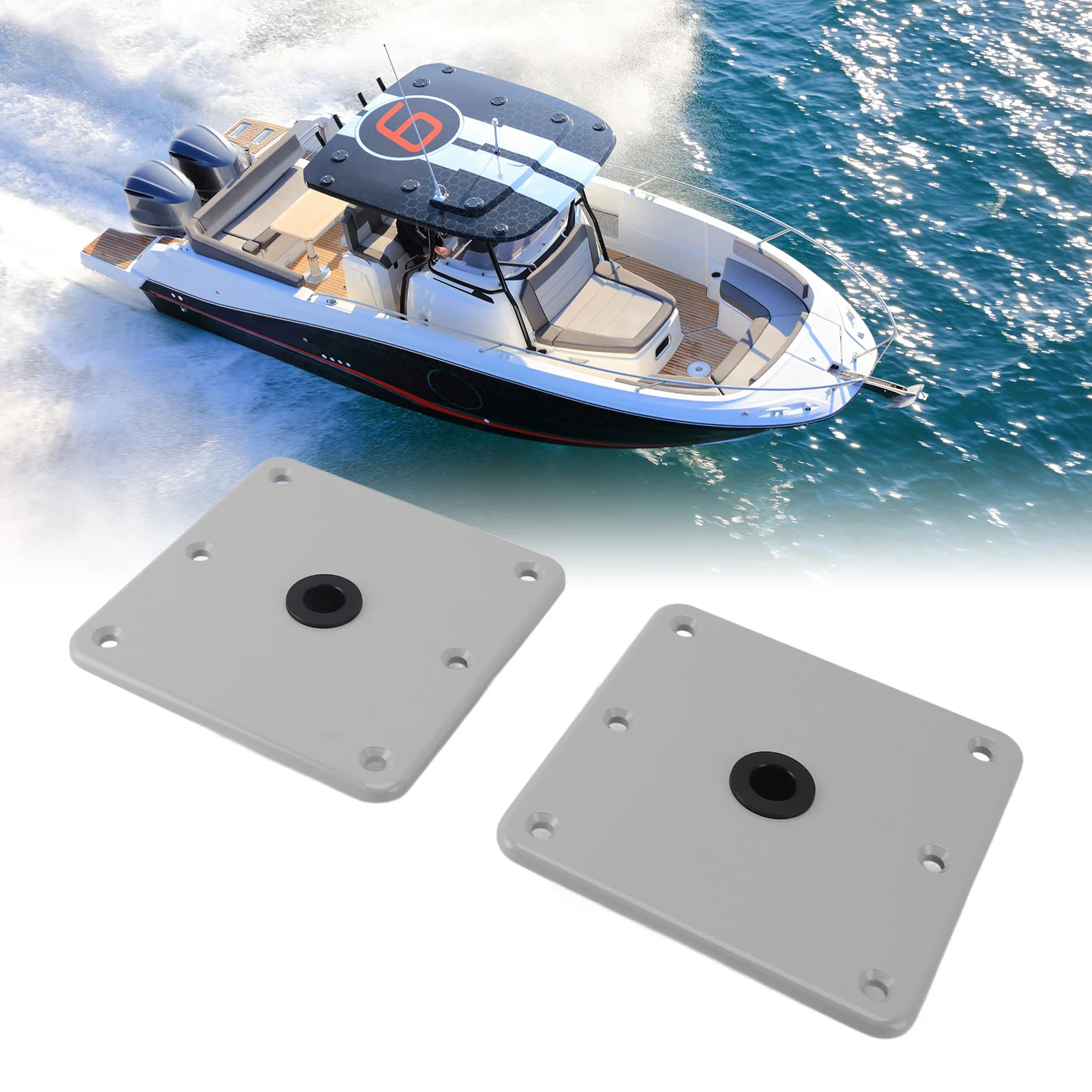 

Boat Seat Bases Aluminium Alloy 6 Screw Holes 3/4 Inch Pin Post Mounting Base for Marine Boat Swivel Seats Boat Seat Base