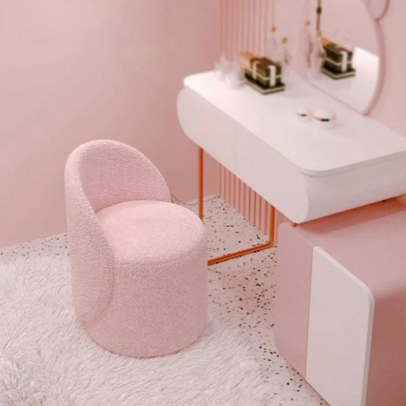 360°Rotatable Shoe Changing Stool Makeup Stool Sponge Backrest Dressing Chair Comfortable Breathable Living Room Lazy Sofa Chair