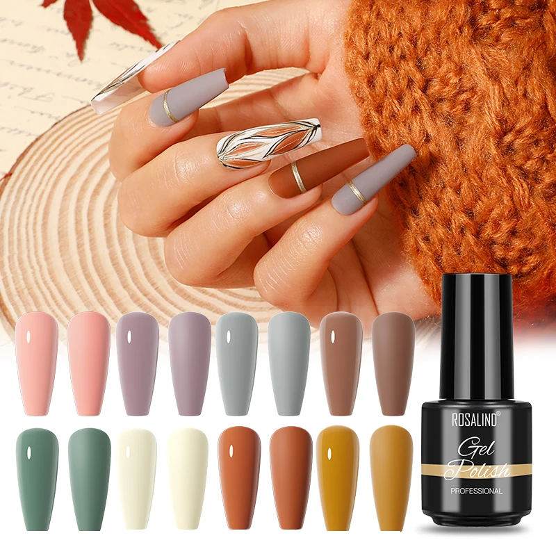 ROSALIND Mini 5ML Gel Nagellak Set Pure Kleur Gel Polish Nodig Base Top Voor Manicure Nail Art Polish semi Permanente Vernis