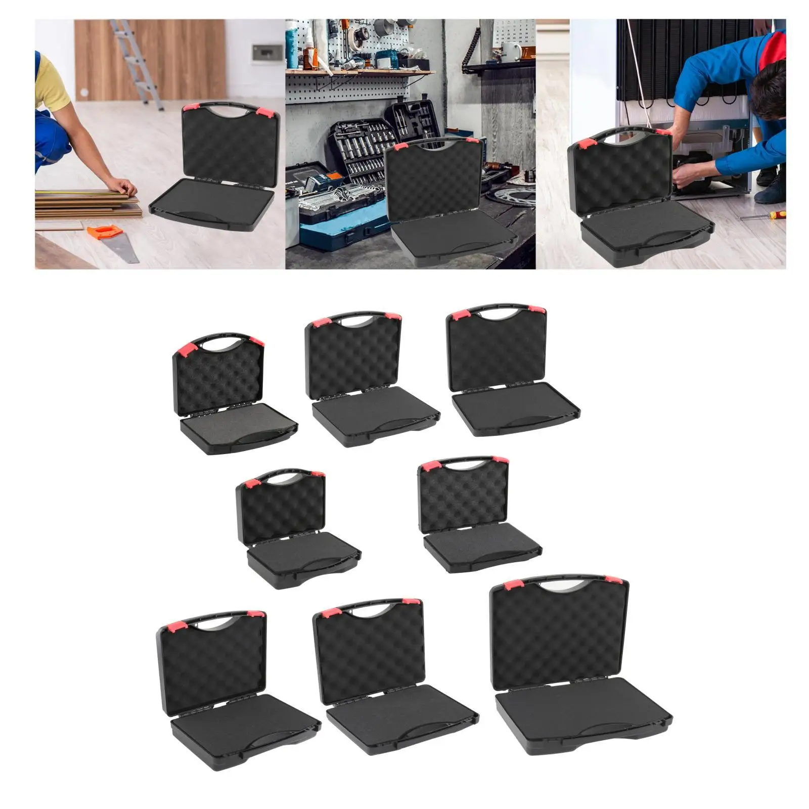 Protective Instrument Tool Box with Sponge Screws Carry Tools boxes power Tool Storage Case Empty Box Hardware for Workplace