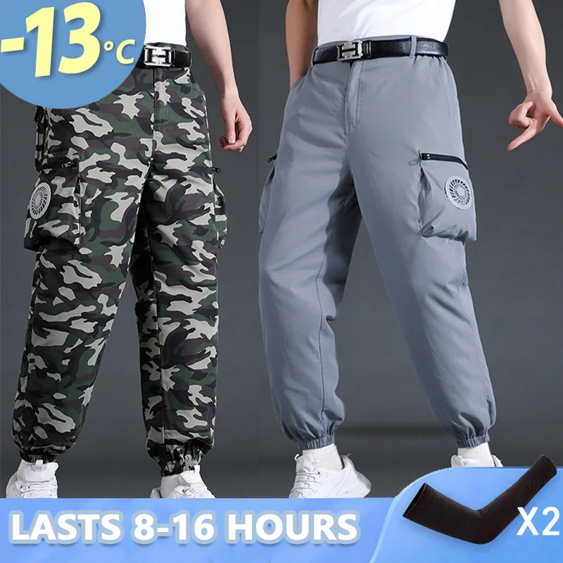 Pantalones de aire acondicionado para hombre, ropa de prevención de golpe de calor y refrigeración, estilo de verano con ventilador, para trabajadores al aire libre, gran oferta