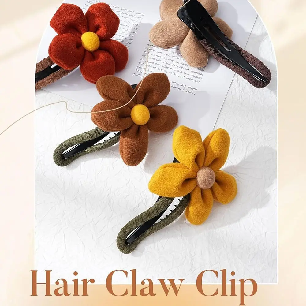 Grandes clipes de cabelo liso para meninas, flor curvada, presilhas de cabelo francês, Concord Flat Hair Accessories, Hot