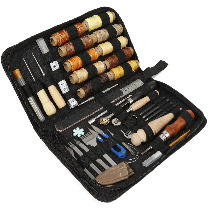 

Leather Sewing Kit With Waxed Thread Large Eye Leather Sewing Stitching Needles Tape Measure Leathercraft Sewing Tools Set